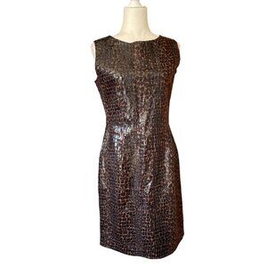 90s Faux Leather Dress Selene Sport Chocolate Brown SZ M